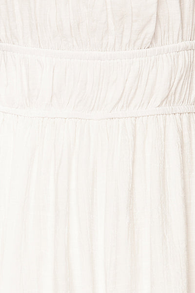 Damascus Ivory Short Romper w/ Puffy Sleeves | La petite garçonne fabric
