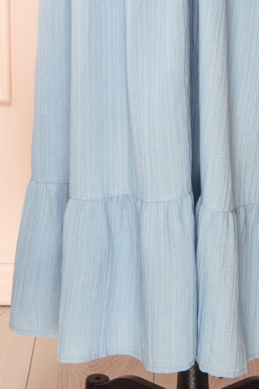 Damiana Long Blue Dress w/ Plunging Neckline | Boutique 1861  bottom
