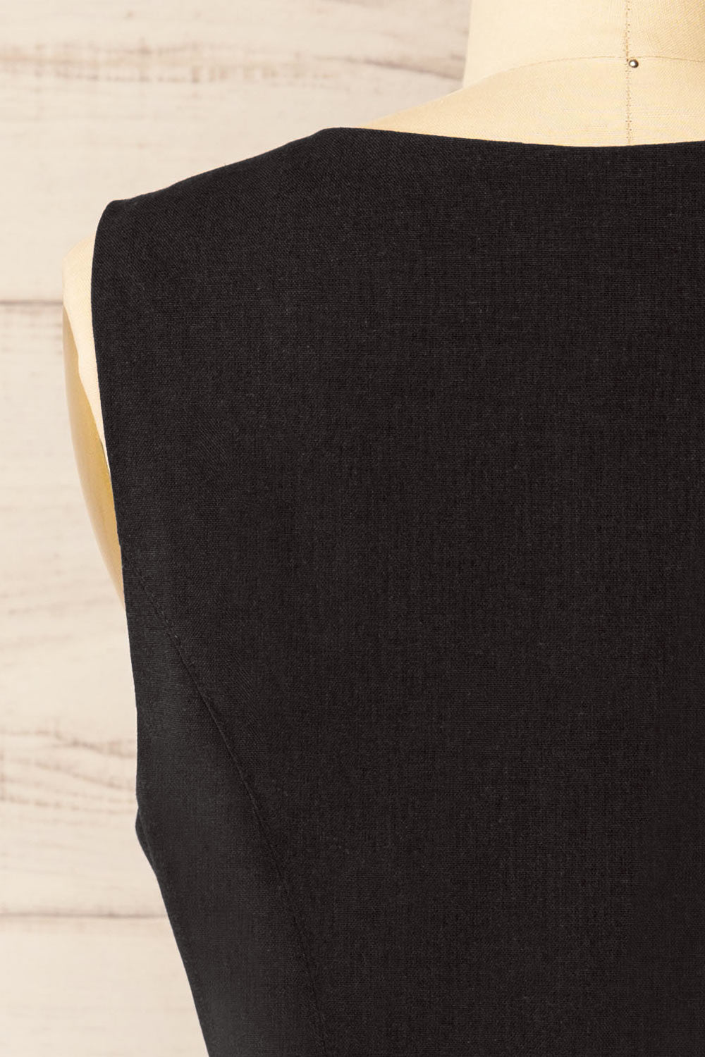 Danda Black Longline Button-Down Vest Top | La petite garçonne back