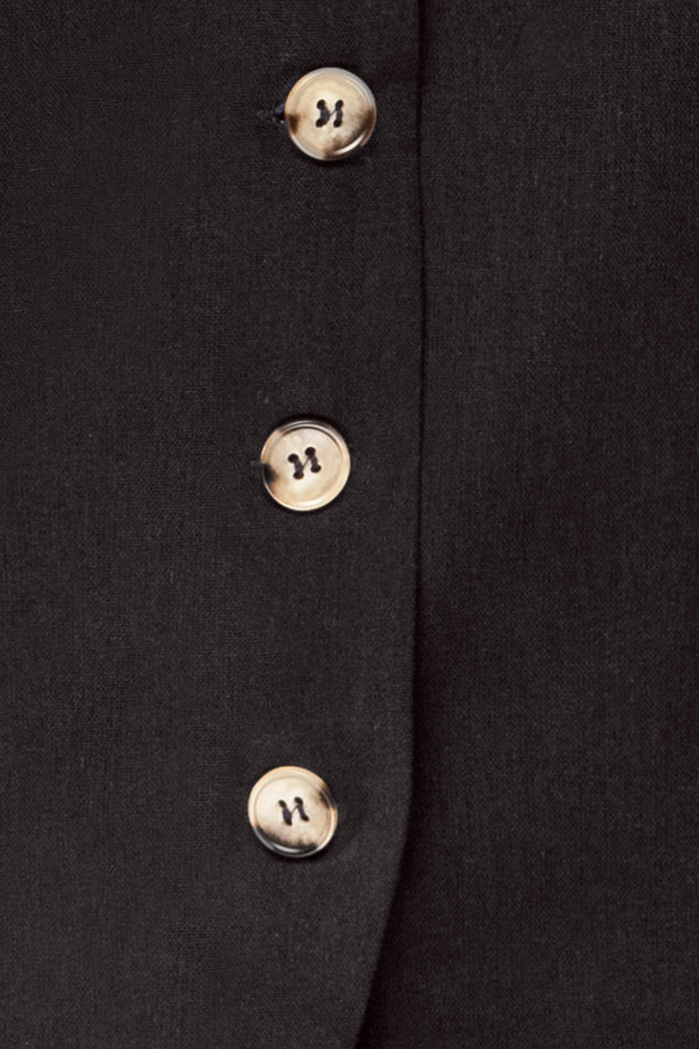 Danda Black Longline Button-Down Vest Top | La petite garçonne fabric 