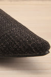 Dandiline Black Tweed Pointed-Toe Mules | La petite garçonne front close-up