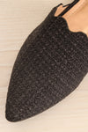 Dandiline Black Tweed Pointed-Toe Mules | La petite garçonne flat close-up