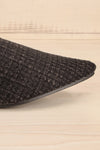 Dandiline Black Tweed Pointed-Toe Mules | La petite garçonne side front close-up