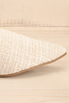 Dandiline Ivory Tweed Pointed-Toe Mules | La petite garçonne side close-up