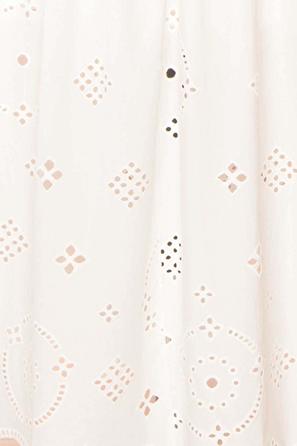 Danilynn Midi White Openwork Dress w/ Belt | Boutique 1861 fabric