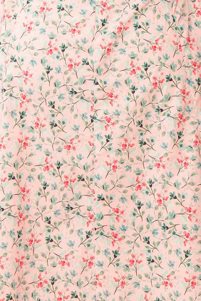 Daphnie Short Floral Dress w/ Corset Side Ties | Boutique 1861 texture