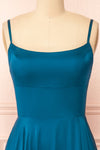 Darcy Royal Blue Maxi Satin Dress w/ Slit | Boutique 1861 front
