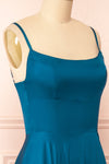 Darcy Royal Blue Maxi Satin Dress w/ Slit | Boutique 1861 side
