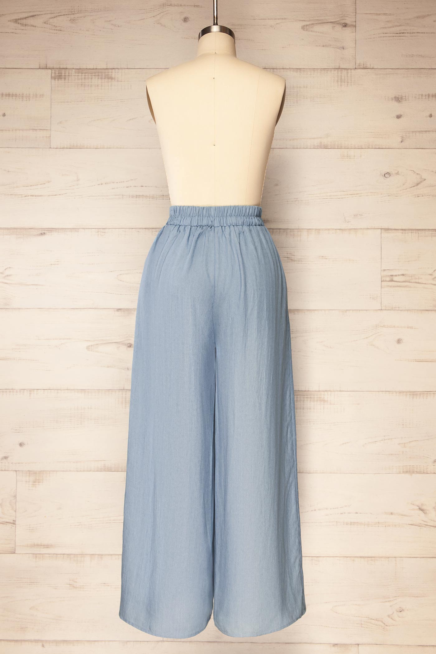 Backview Dash Light Blue High-Rise Wide-Leg Pants at la petite garçonne