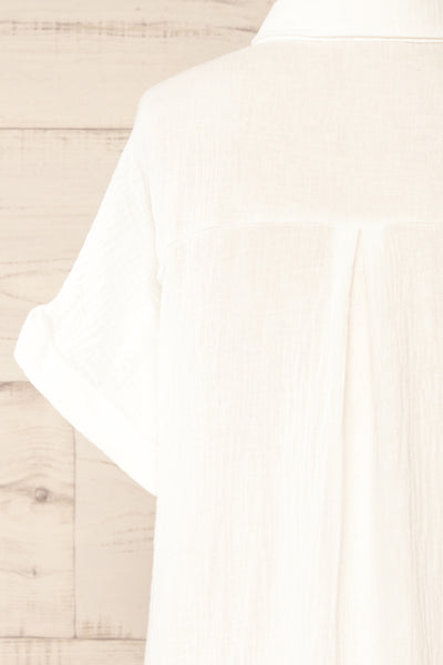 Davao Ivory Short Oversized Shirt Dress | La petite garçonne back close-up