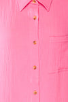 Davao Pink Short Oversized Shirt Dress | La petite garçonne fabric