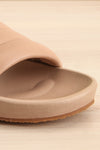 Dawtty | Brown Slide Sandals | La petite garçonne front close-up