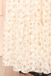 Deerla Beige Floral Midi Dress w/ Ruffles | Boutique 1861 bottom
