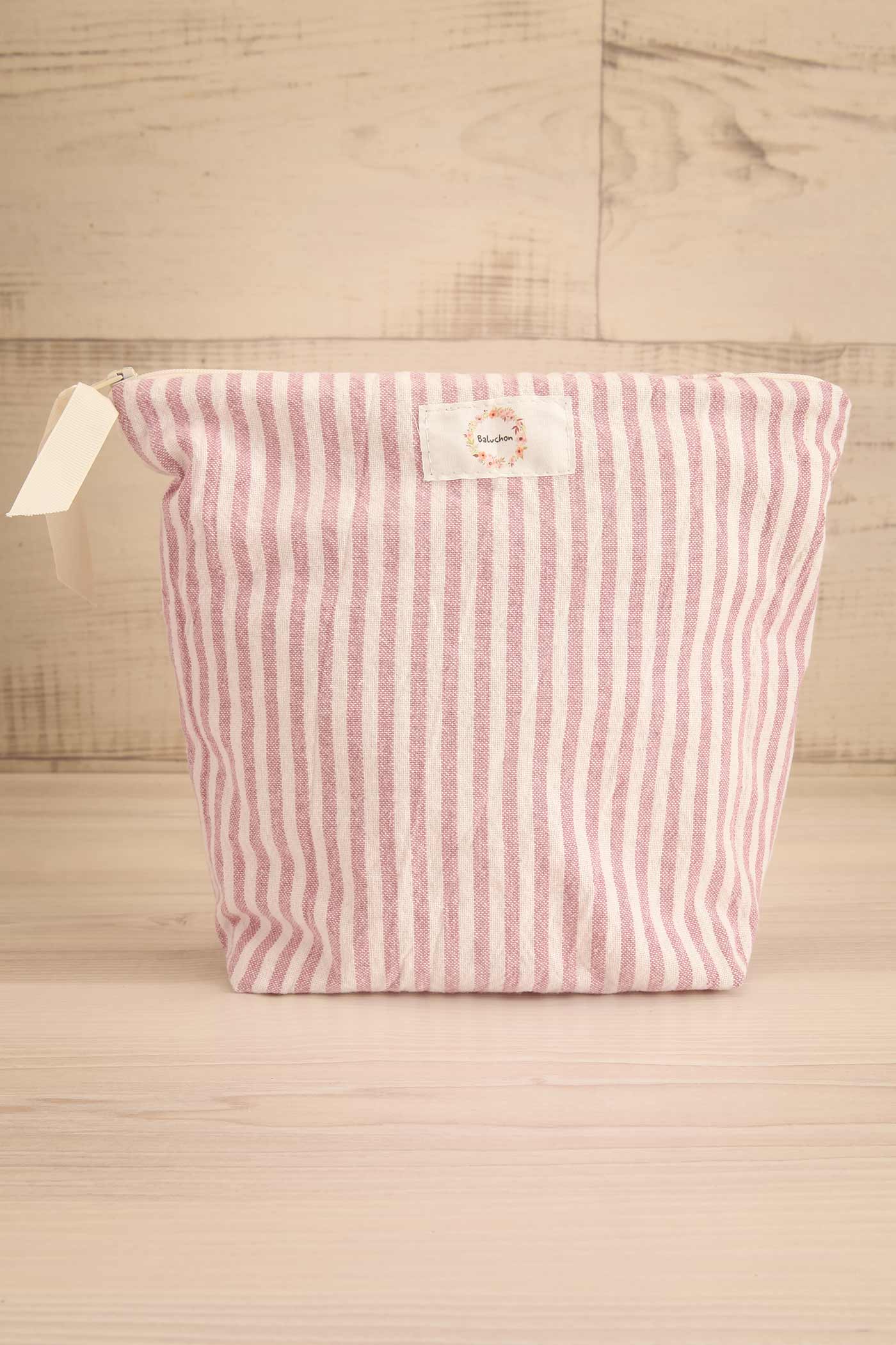 Deftone Mauve Striped Cosmetic Bag - 2 Options | Maison garçonne large