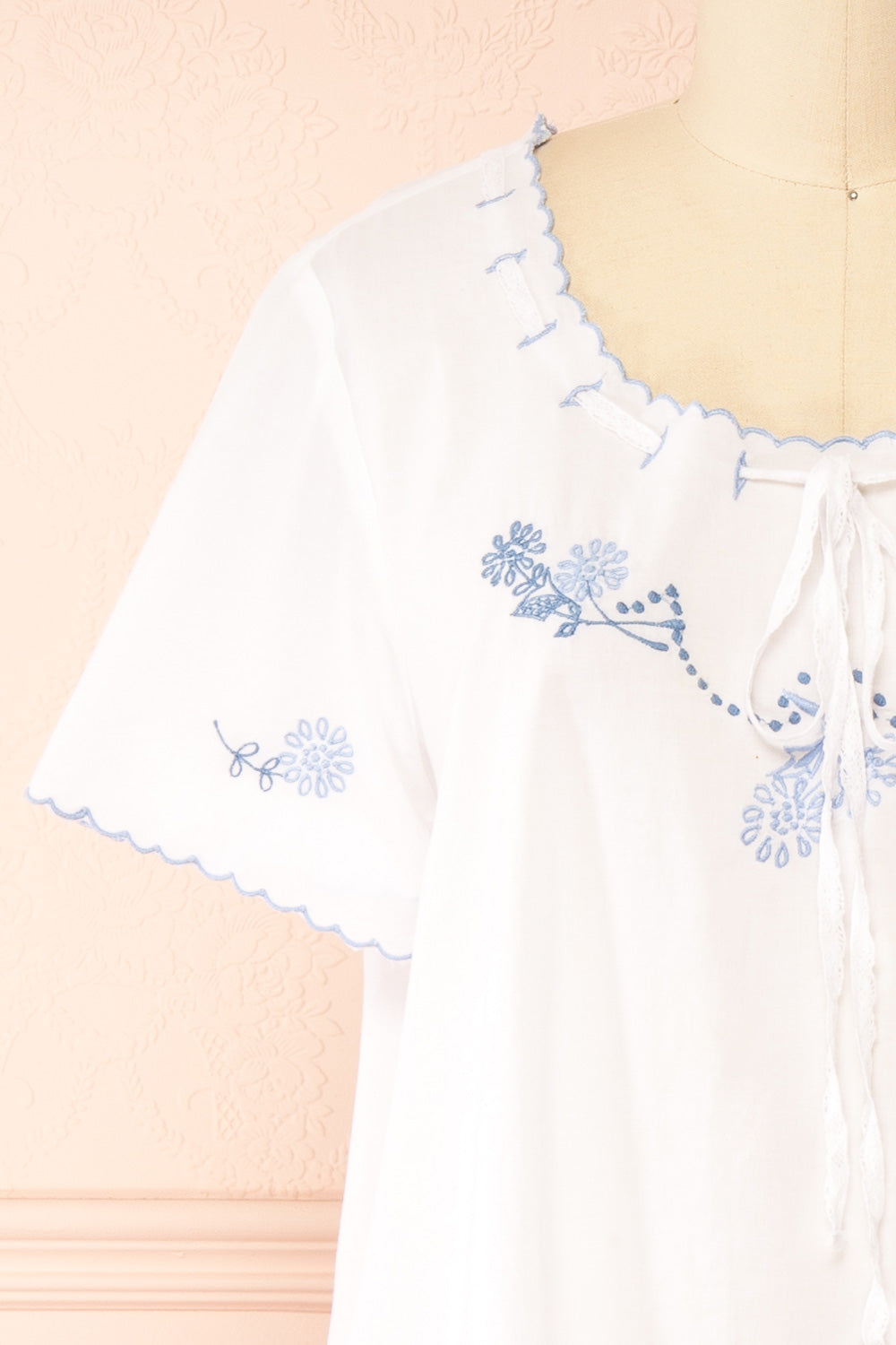 Deirdre White Midi Nightgown with Pockets by April Cornell | Boutique 1861 front