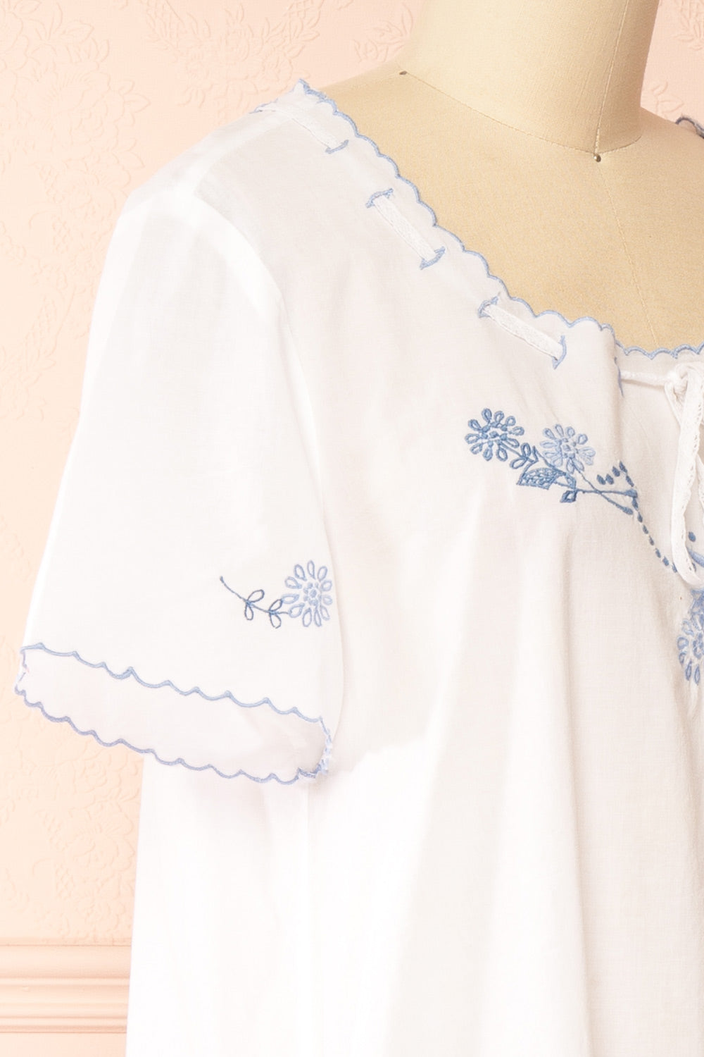 Deirdre White Midi Nightgown with Pockets by April Cornell | Boutique 1861 side