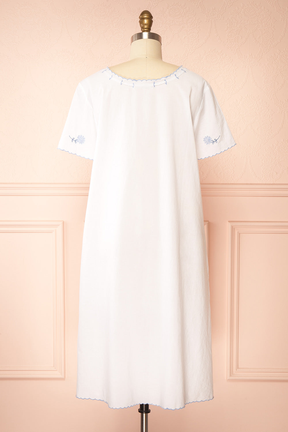 Deirdre White Midi Nightgown with Pockets by April Cornell | Boutique 1861 back view