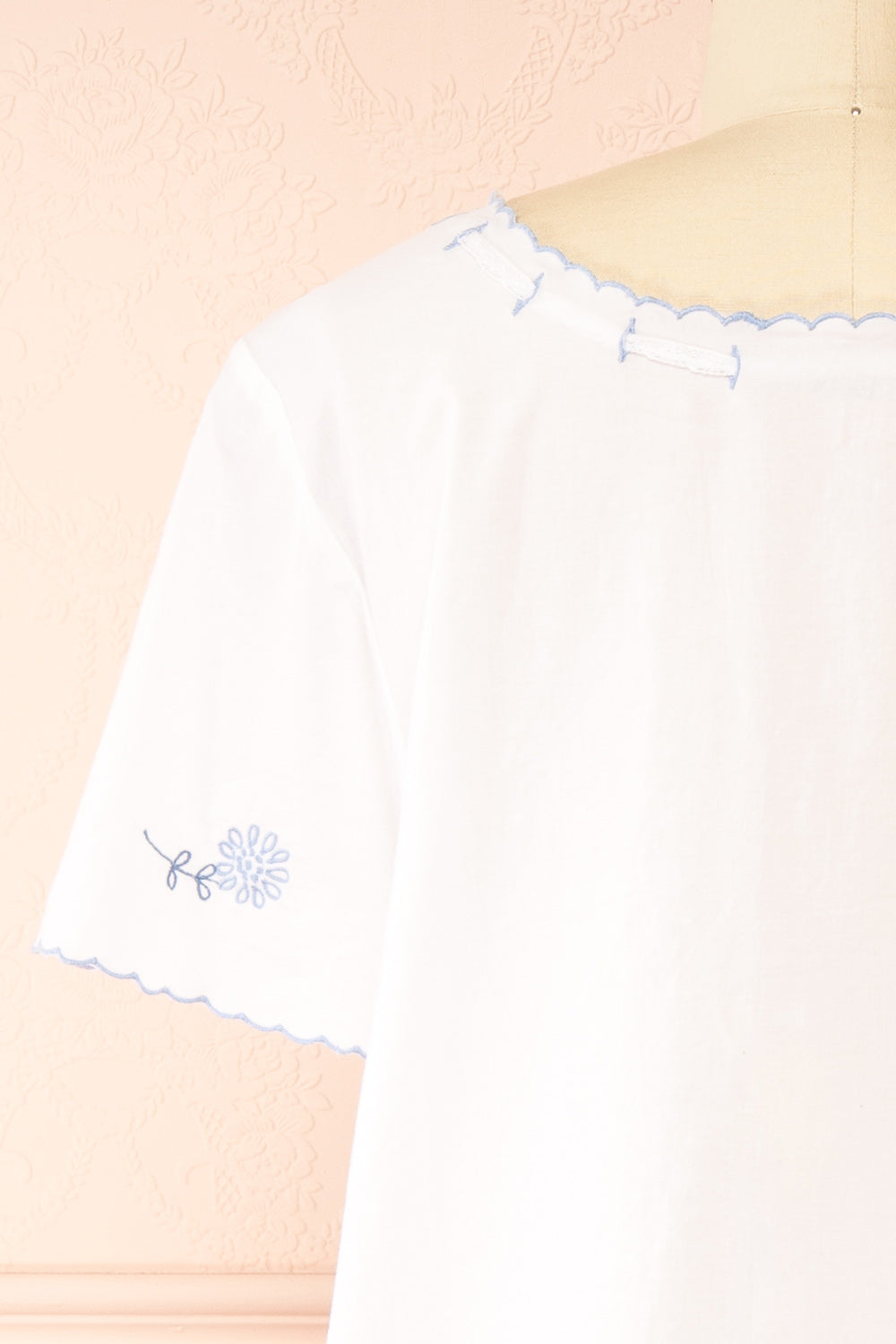 Deirdre White Midi Nightgown with Pockets by April Cornell | Boutique 1861 back