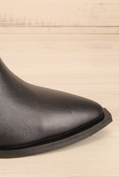 Deka Black-Beige Leather & Suede Cowboy Boots | La petite garçonne side front close-up