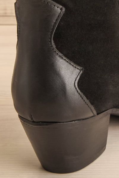 Deka Black Leather & Suede Cowboy Boots | La petite garçonne back close-up