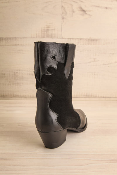 Deka Black Leather & Suede Cowboy Boots | La petite garçonne back view