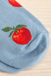 Delatte Blue Apple Print Crew Socks | Boutique 1861 details