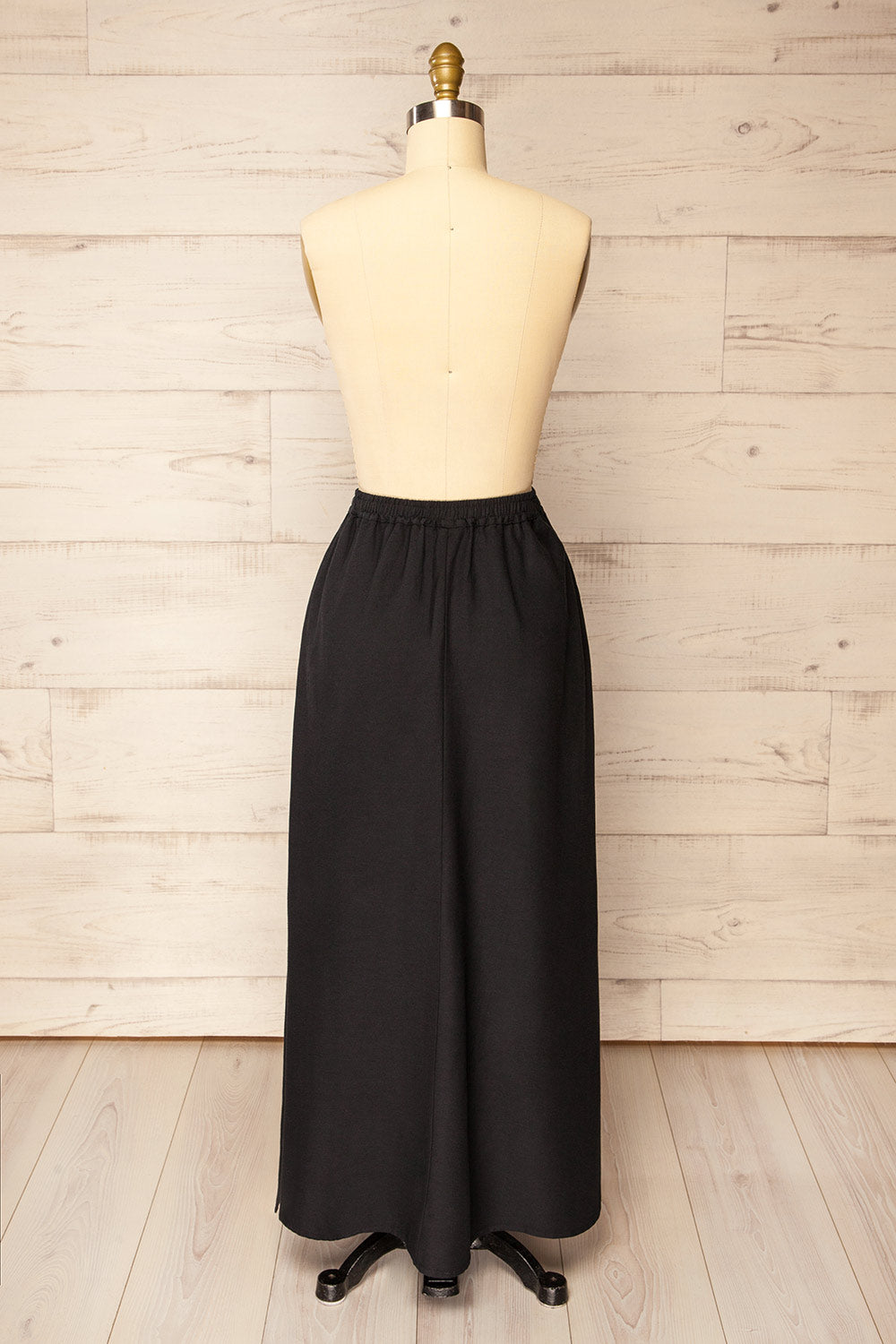 Delaware Black Maxi Skirt w/ Pockets | La Petite Garçonne back view