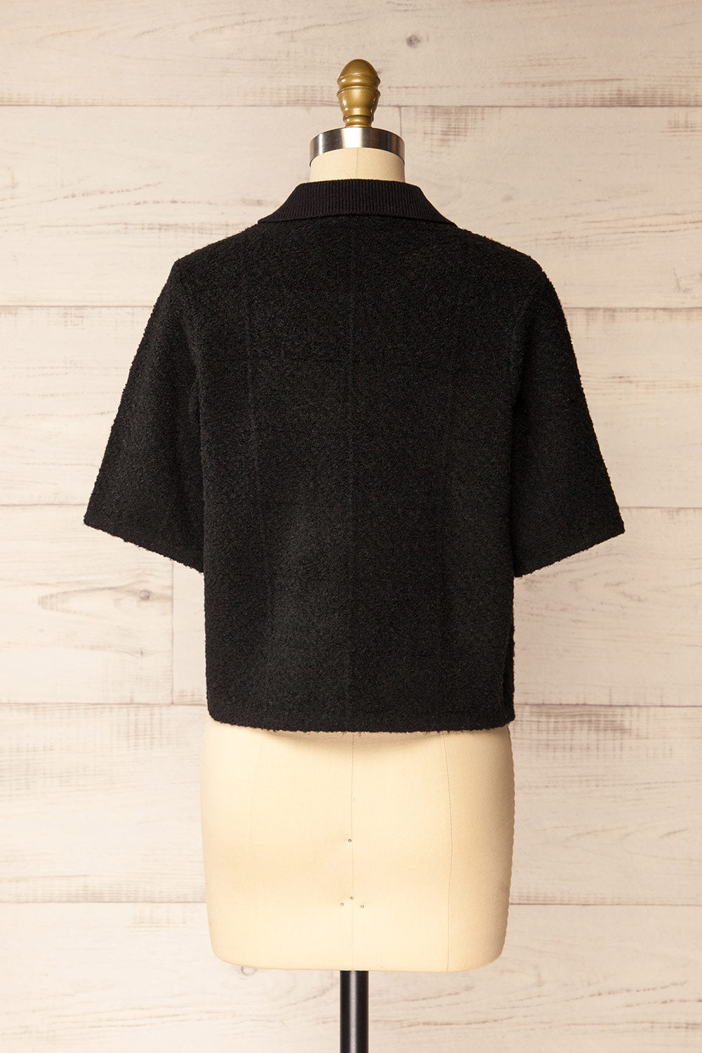 Denton Black Short Sleeve Knit Top | La petite garçonne back view