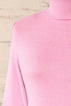 Derby Pink Knit Turtleneck w/ Long Sleeves | La petite garçonne front close-up