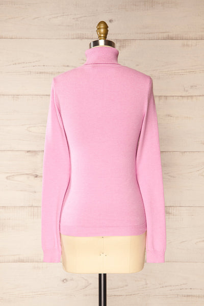 Derby Pink Knit Turtleneck w/ Long Sleeves | La petite garçonne back view