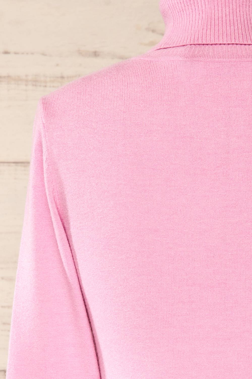 Derby Pink Knit Turtleneck w/ Long Sleeves | La petite garçonne back close-up