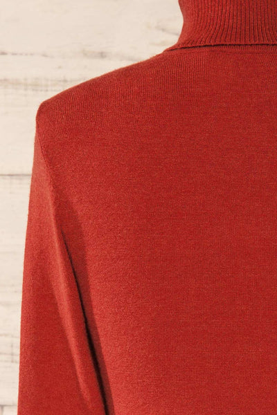 Derby Rust Knit Turtleneck w/ Long Sleeves | La petite garçonne back close-up