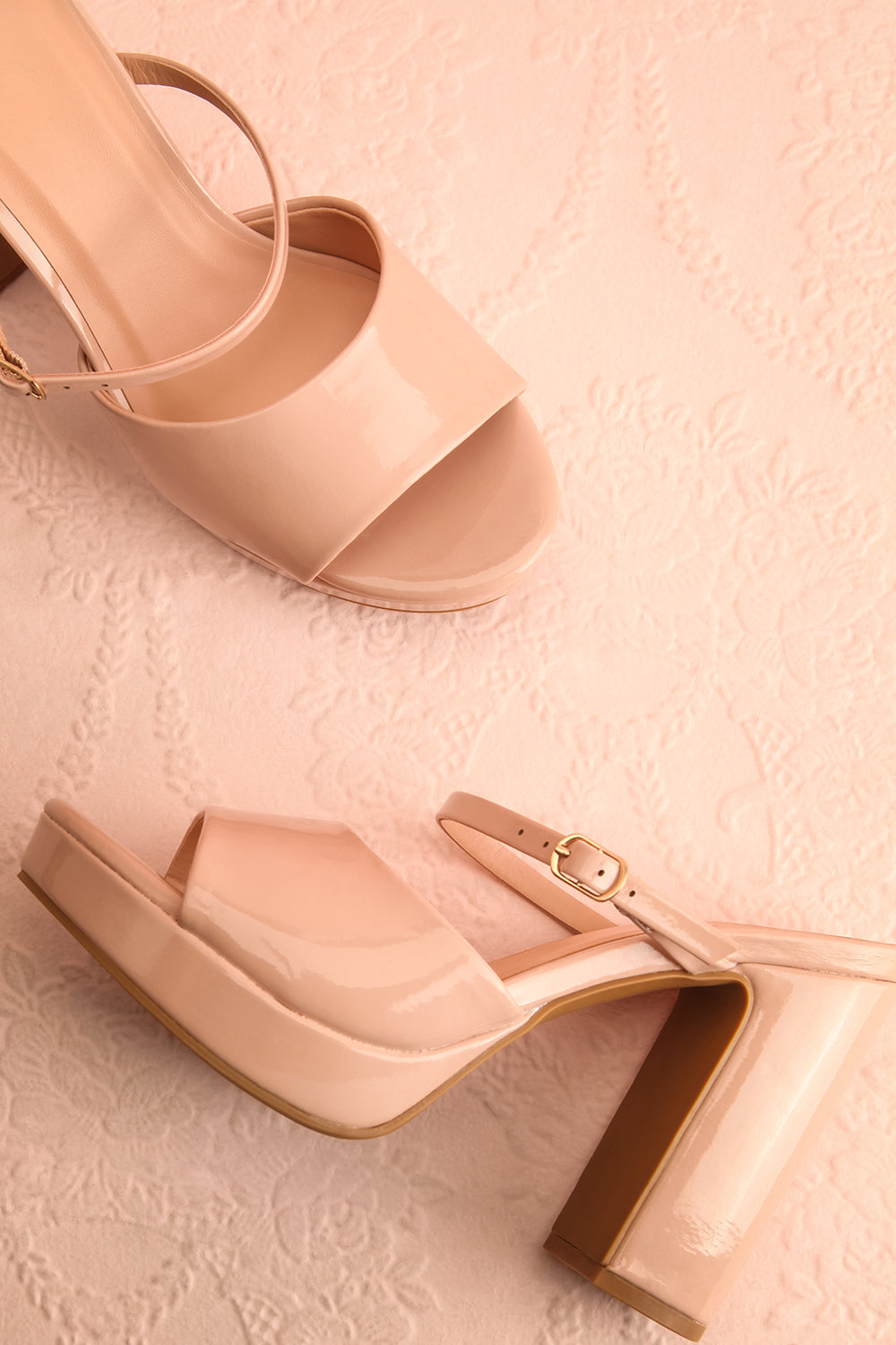 Dermale Beige High Heel Sandals | Boutique 1861 flat view