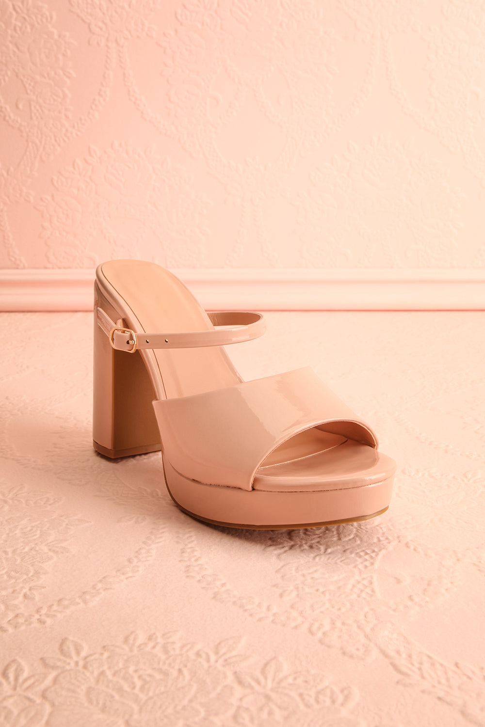 Dermale Beige High Heel Sandals | Boutique 1861 front view