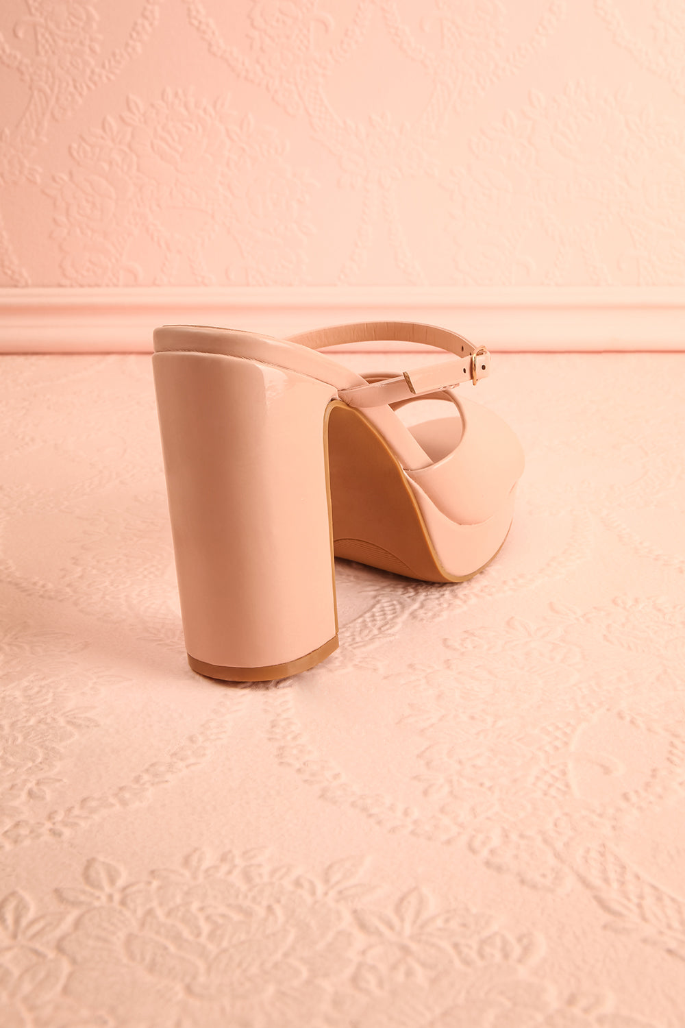 Dermale Beige High Heel Sandals | Boutique 1861 back view