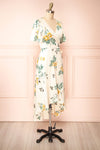 Desirae Silky Floral Midi Wrap Dress | Boutique 1861 side view