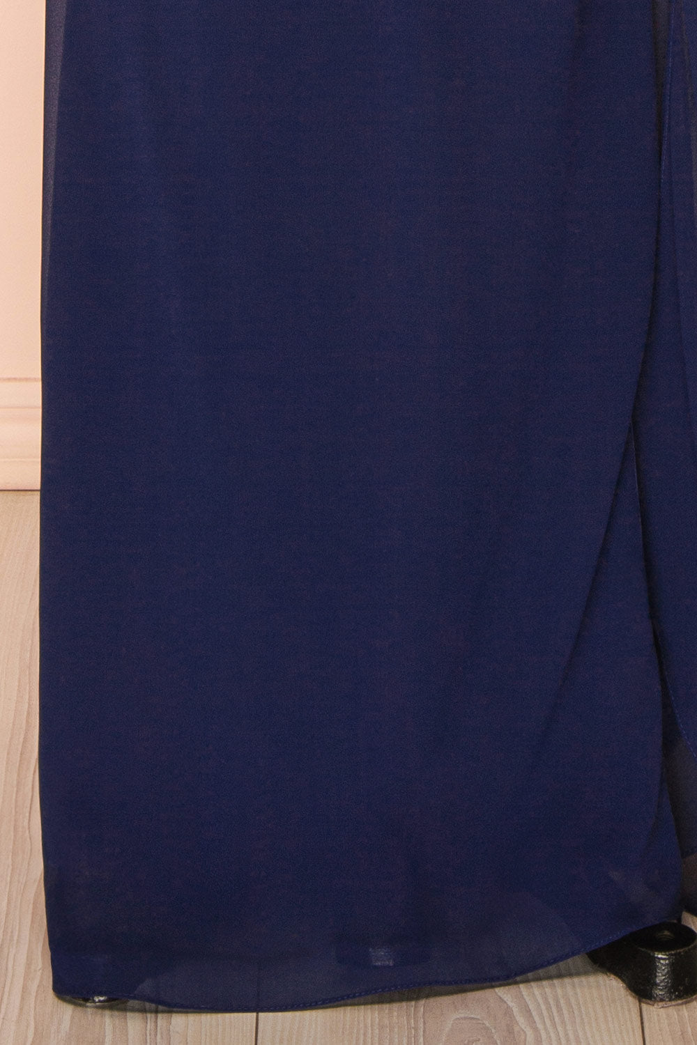 Destiny Navy Strapless Chiffon Maxi Dress with Side Sash | Boutique 1861 bottom 