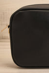 Dianoia Black Faux Leather Crossbody Bag | La petite garçonne front close-up
