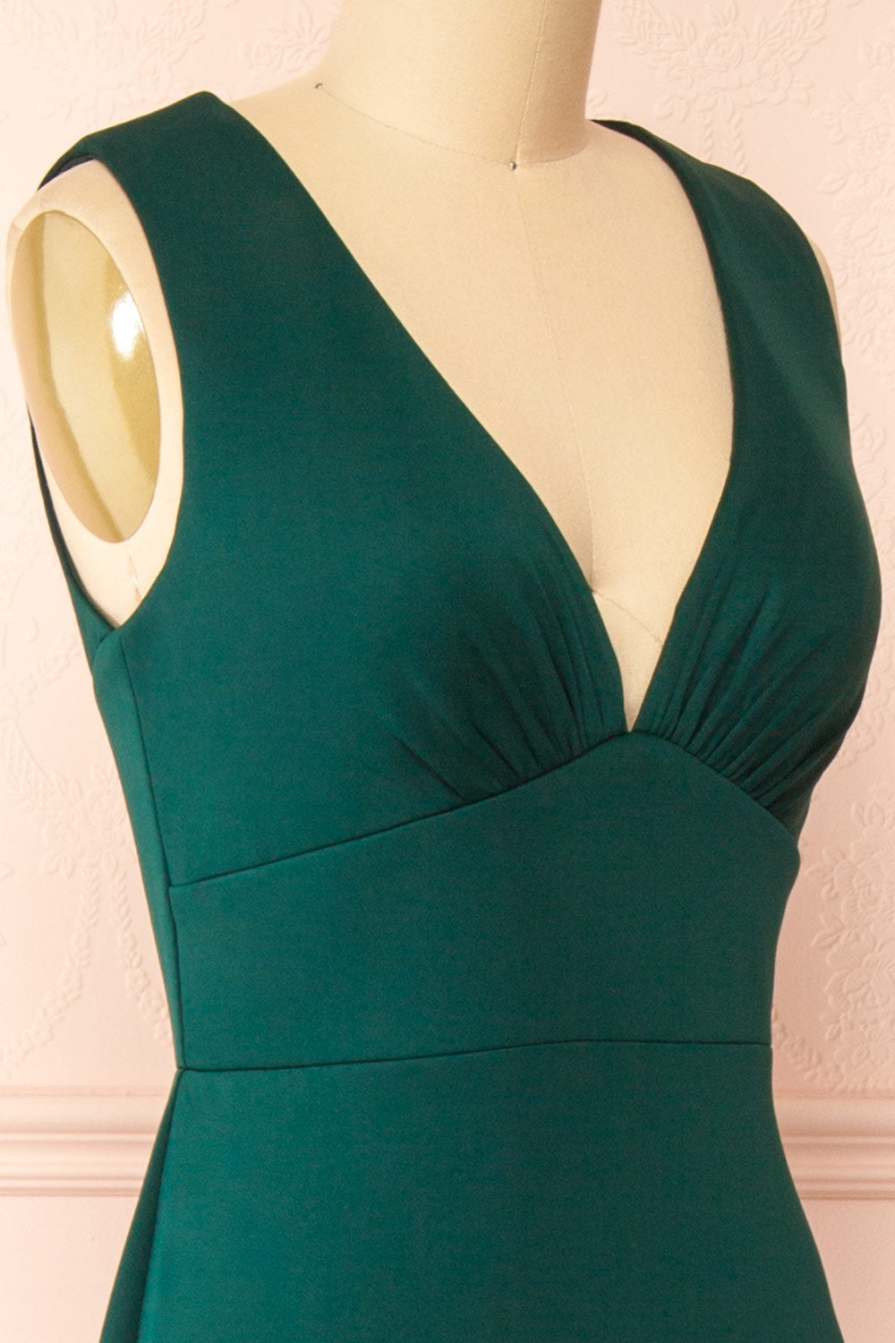 Diaz Green Maxi Dress w/ Train | Boudoir 1861 side