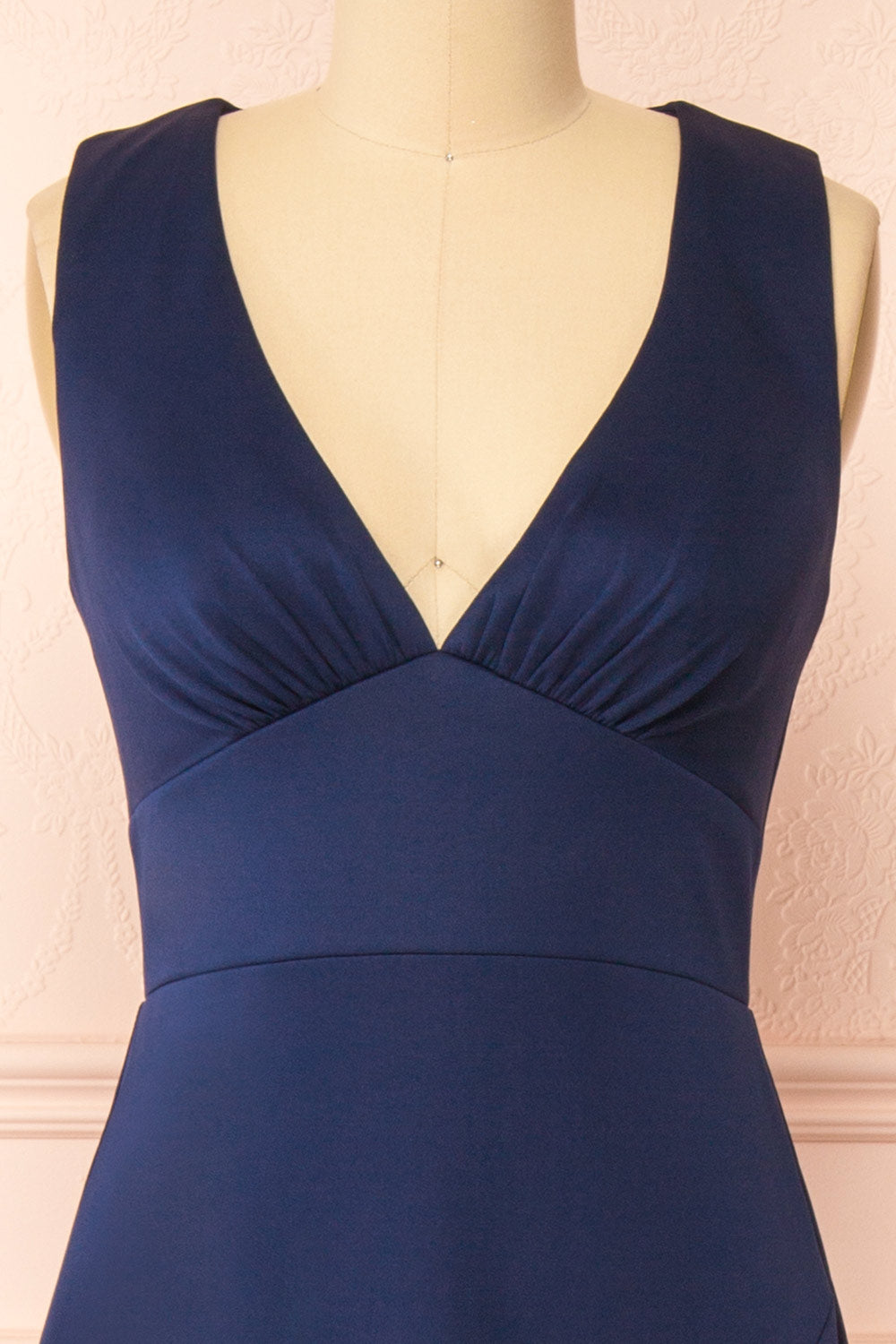 Diaz Navy Maxi Dress w/ Train | Boudoir 1861 front