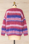 Dijon Colourful Striped Fuzzy Sweater | La petite garçonne back view