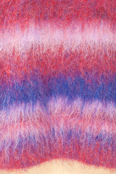 Dijon Colourful Striped Fuzzy Sweater | La petite garçonne fabric