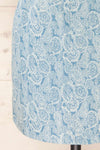 Dika Short Blue Paisley Overall Dress | La petite garçonne bottom close-up
