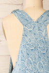 Dika Short Blue Paisley Overall Dress | La petite garçonne back close-up