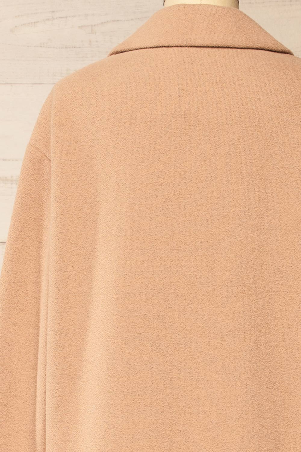 Dimton Beige Knit Coat w/ Pockets | La petite garçonne back close-up