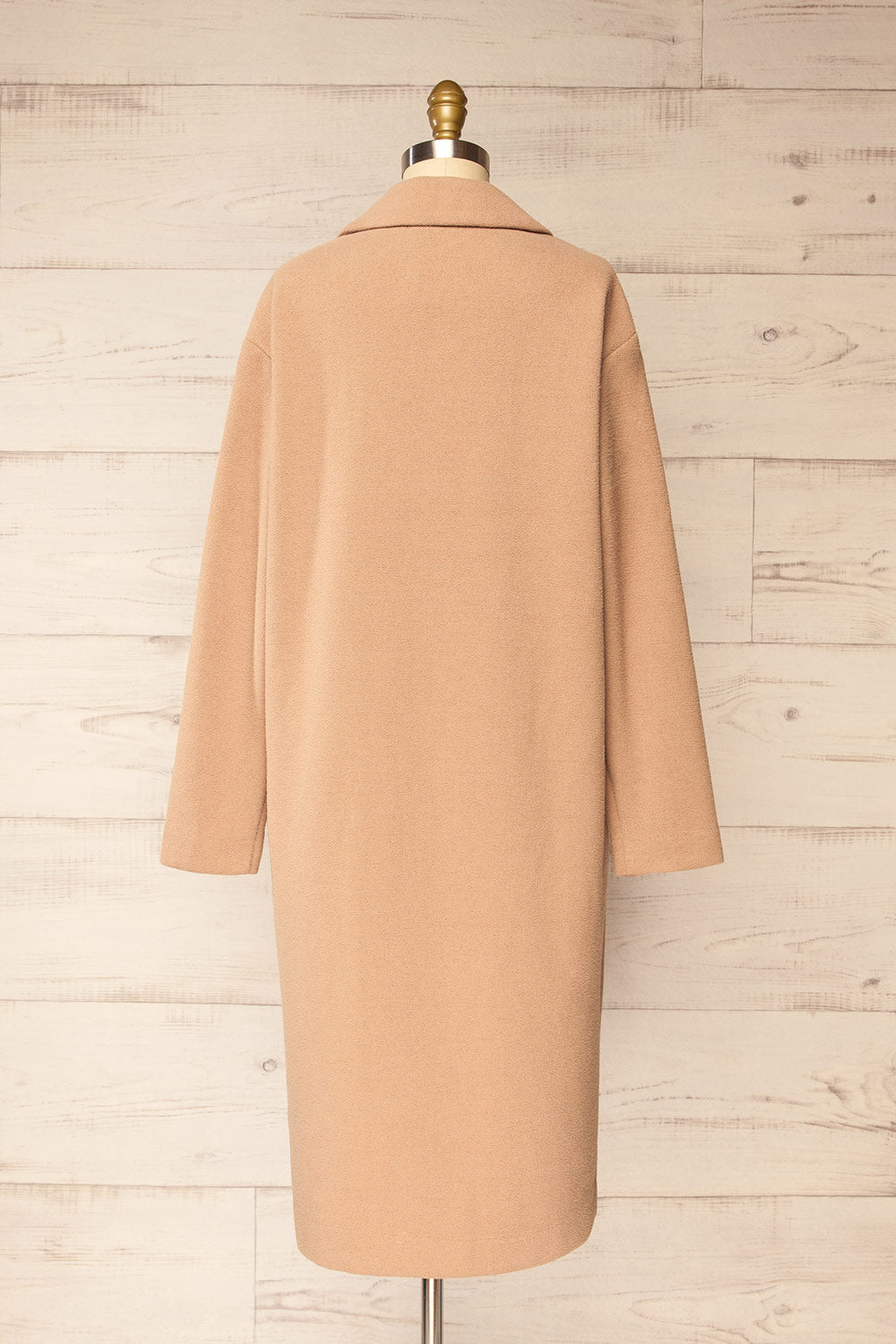 Dimton Beige Knit Coat w/ Pockets | La petite garçonne back view