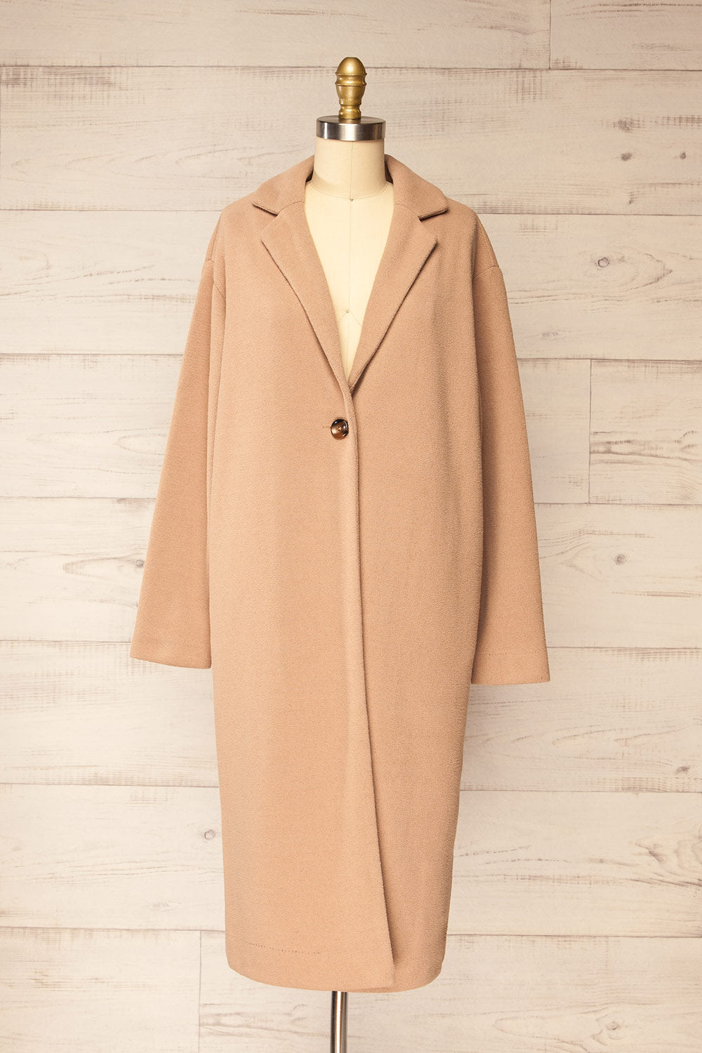 Dimton Beige Knit Coat w/ Pockets | La petite garçonne front view