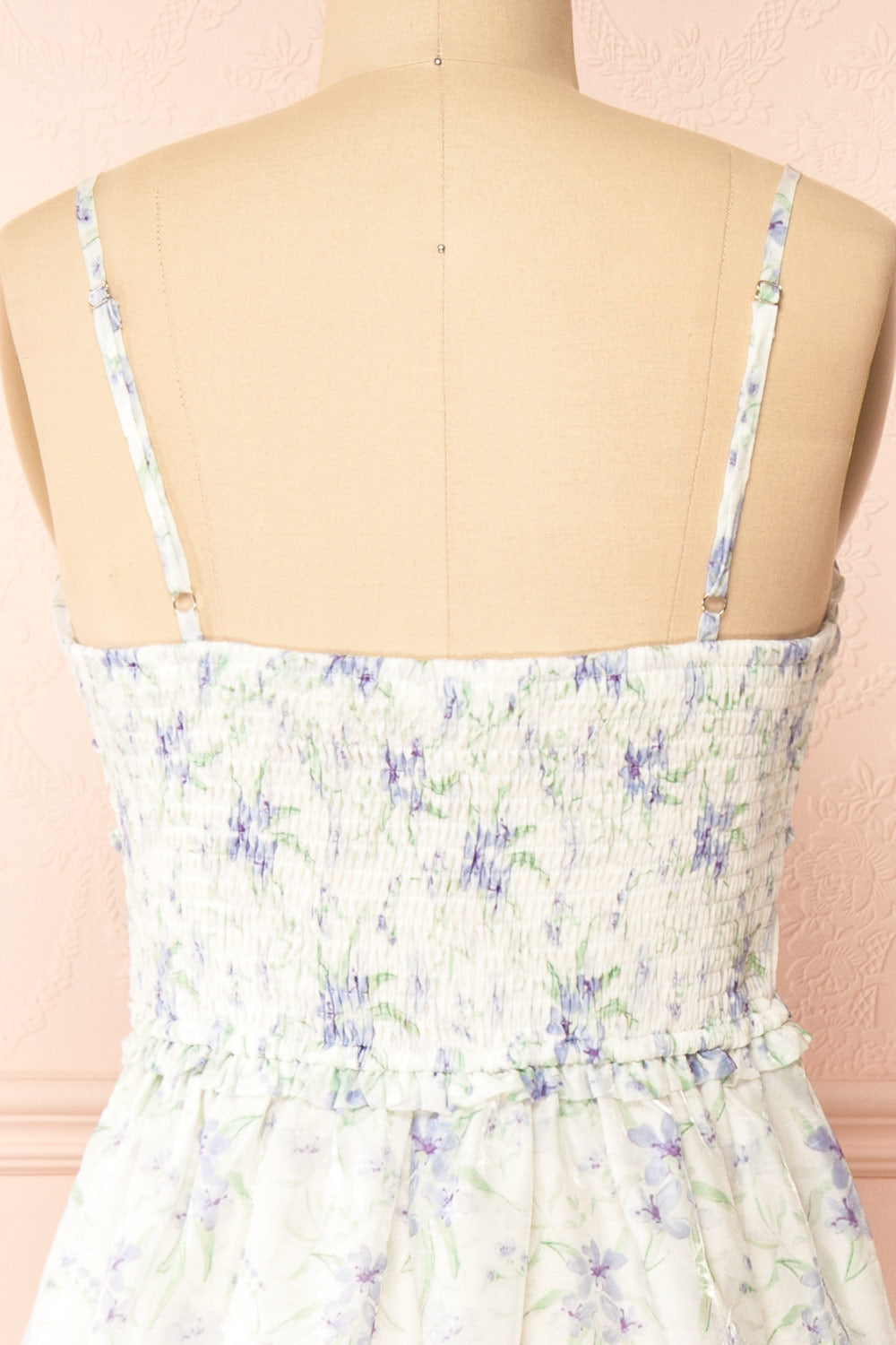 Diurnia Shimmery Maxi Floral Dress w/ V-Neckline | Boutique 1861 back