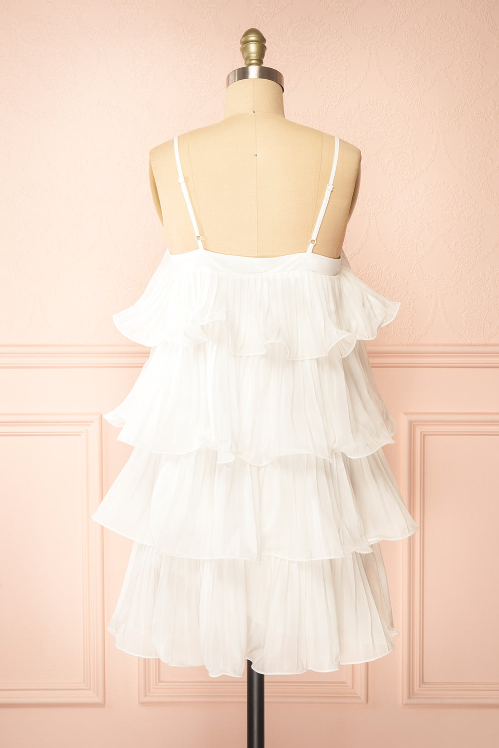 Divineia White Pleated Babydoll Dress | Boutique 1861 back view