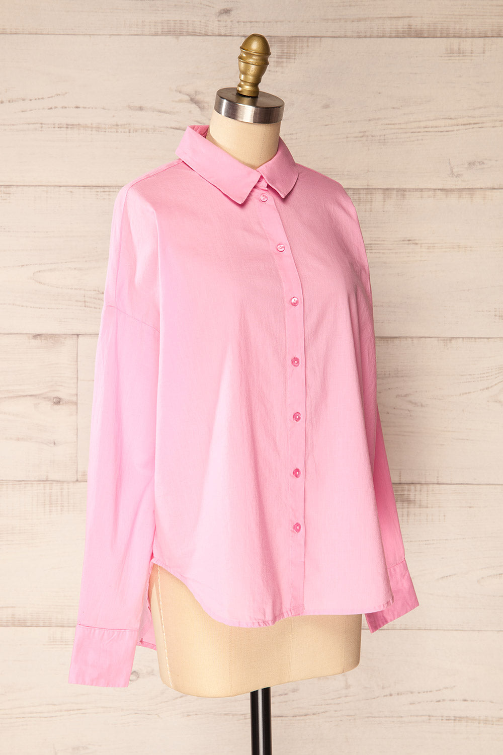 Dodoma Pink Oversized Button-Up Shirt | La petite garçonne  side view